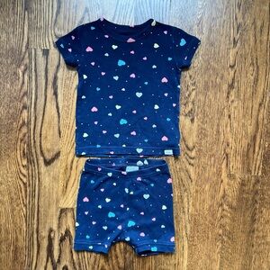 Baby Gap Navy Heart Print 12-18 mo pajamas